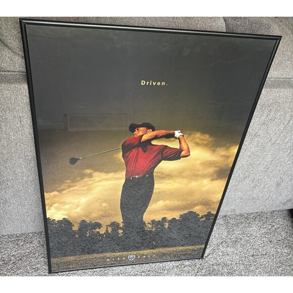 Nike Tiger Woods Driven Vintage 2001 Poster Framed